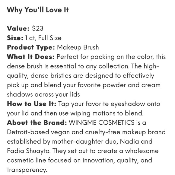 NIB WingMe Cosmetics mega shading brush 13 - Picture 2 of 4